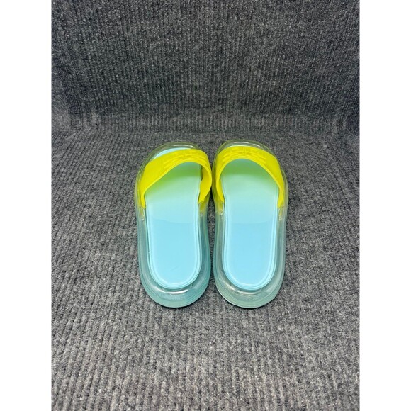 Tory Burch Bubble Jelly Slide Sandals Island Blue Yellow Womens 10 B Rubber Pool - Picture 3 of 6